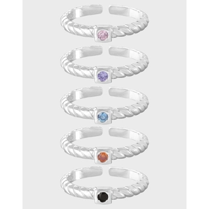 S925 Sterlingsilber Offener Ring Für Damen Minimalistischer Gedrehter Geometrischer Farbiger Zirkonia Verstellbarer Fingerring Schmuck Geschenk