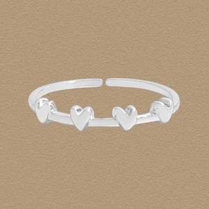 S925 Sterling Silver Heart Open Ring For Women Minimalist INS Style Tiny Love Adjustable Finger Ring Korean Sweet Jewelry Gift