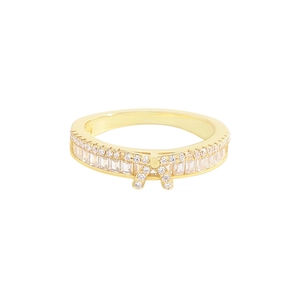 Bague nœud élégante en argent 925 doré avec incrustations de zircons cubiques brillants