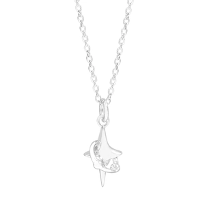 Collier minimaliste en argent S925 avec pendentif étoile scintillante et croissant de lune