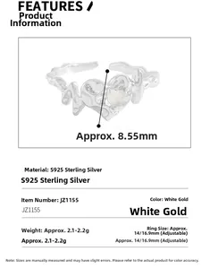 Detailed spec view of S925 sterling silver adjustable irregular lava heart ring