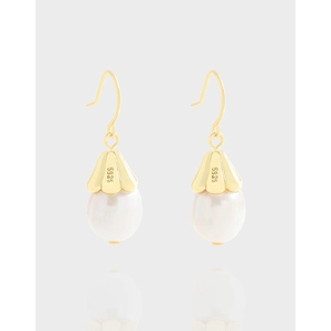 Waterdrop Artificial Pearl Drop Earrings With 925 Sterling Silver Earring Post Elegant Wind Chime Flower Niche Luxury Jewelry For Women