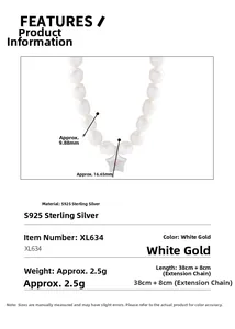 Détails du collier étoile de mer en argent S925 avec perle 9,88mm et dimensions précises