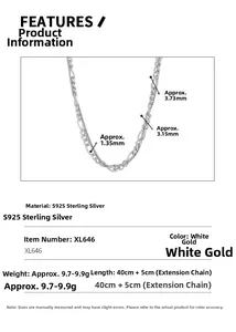Detailed technical specifications for S925 sterling silver double layer chain necklace
