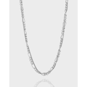 S925 Sterling Silver Double Layer Chain Necklace For Women Minimalist Figaro Link Design Elegant Fine Jewelry Gift