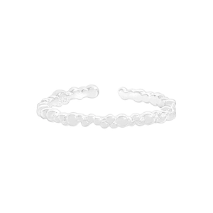 Minimalist S925 sterling silver open ring with unique bubble texture and polished finish
