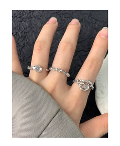 Irregular lava texture S925 silver ring set with lavender gemstone on hand
