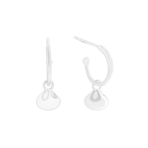 Polished S925 sterling silver lucky bag drop earrings with minimalist sleek design