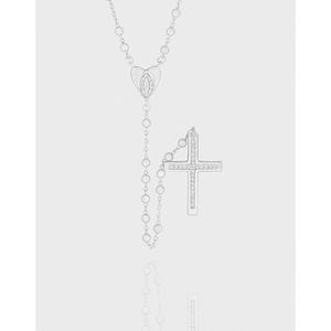 Collier Pendentif Croix Cœur en Argent Sterling 925 Femmes Luxe Léger Style INS Strass Chaîne en Y Bijoux Cadeau