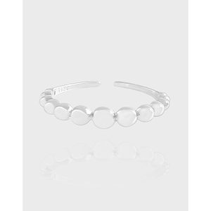 S925 Sterling Silver Beaded Bubble Open Ring For Women Minimalist Adjustable Gradient Ball Finger Ring Fashion Jewelry
