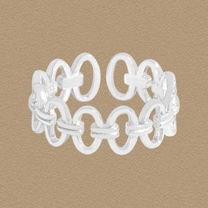 S925 Sterling Silver Interlocking Circle Open Ring For Women Minimalist Niche Design Adjustable Fashion Finger Ring Jewelry