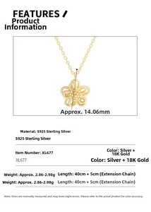 Detailed view of S925 sterling silver hollow flower pendant with 18K gold plating