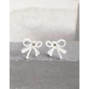Boucles d'oreilles nœud en argent S925 avec zircon ambre, style vintage chic