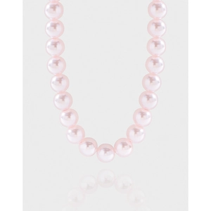 Elegant Sakura Pink Artificial Pearl Necklace 925 Sterling Silver Clavicle Chain Minimalist Korean INS Style For Women