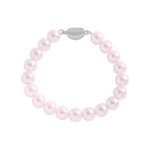 Bracelet minimaliste en argent S925 avec perles rose tendre et fermoir métallique moderne