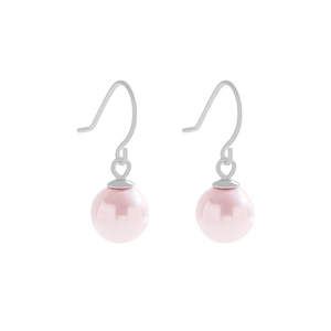 Elegant S925 silver hook earrings featuring minimalist round pink pearls for women