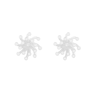 S925 sterling silver firework stud earrings for women with radiant sunburst design