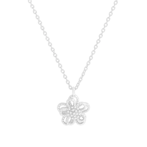 Elegant S925 sterling silver double-layer hollow flower pendant necklace for women