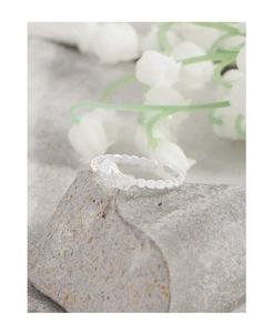 Detailed close-up of S925 sterling silver strawberry ring with cubic zirconia stones