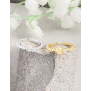 S925 sterling silver strawberry rings with zircon on stone, gold and silver options