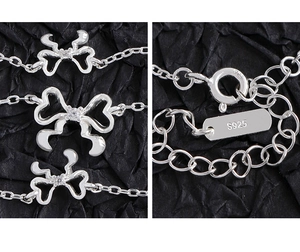 Makroaufnahme einer S925 Sterlingsilber Kette mit Schleifenanhänger und S925 Stempelung