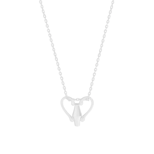 Minimalist S925 sterling silver necklace with creative heart uterus shaped pendant