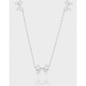 925 Sterlingsilber Schleife Halskette Für Damen Ausgehöhlte Schleife Anhänger Halskette Mit Strass Minimalistische Schlüsselbeinkette