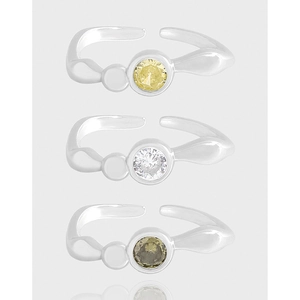 S925 Sterlingsilber Unregelmäßig Verdrehte Linie Zirkonia Ring Für Damen Koreanischen INS Stil Verstellbarer Offener Fingerring