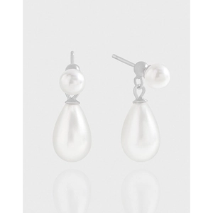 Eleganti Orecchini di Künstliche Perle Con Perno in Argento Sterling 925 Orecchini a Goccia di Künstliche Perle Sintetiche Minimalisti Gioielli da Donna