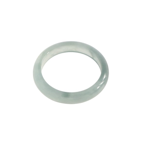 Minimalist natural green jadeite round bangle bracelet with a smooth translucent finish