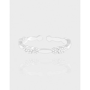 S925 Sterling Silver Flower Adjustable Open Ring For Women Korean Minimalist Floral Design Lightweight Finger Jewelry