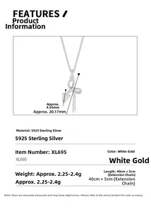 Detaillierte Größenangaben für S925 Sterlingsilber Kette mit Schleifen und Herz Anhänger