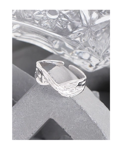 Detailed view of S925 silver ring featuring a unique crushed lava texture on stone