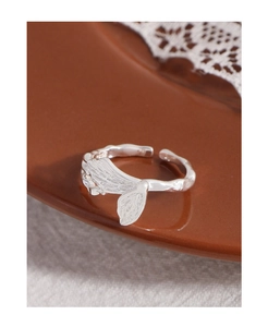Detail shot of the S925 sterling silver hallmark and wrinkled texture on the butterfly ring