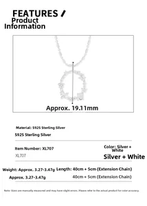 Detailed specs for S925 silver necklace with butterfly pendant size 19.11mm