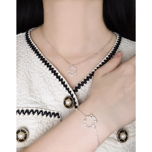 Elegant S925 sterling silver jewelry set featuring pearl moonstone butterfly pendants
