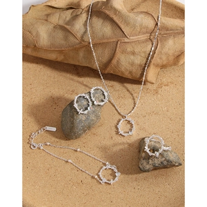 Elegant S925 sterling silver butterfly floral moonstone jewelry set for women