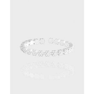 S925 Sterling Silver Dainty Daisy Flower Open Ring For Women Minimalist Adjustable Korean INS Style Niche Design Floral Finger Ring Jewelry Gift