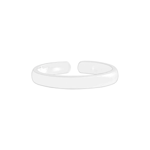 Minimalist S925 sterling silver smooth arc open ring with adjustable band for women