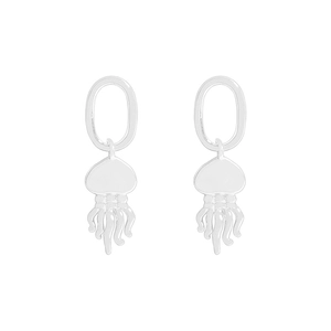 Boucles d'oreilles méduses en argent sterling S925 au design minimaliste pour femmes