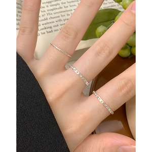 Three-piece S925 sterling silver minimalist heart hollow rings set for stacked wear