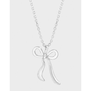 Collier Pendentif Nœud en Argent Sterling 925 pour Femme Chaîne de Clavicule Argentée Style Coréen Minimaliste Bijoux Cadeau