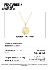 Spécifications détaillées de taille pour le collier à pendentif irrégulier en argent S925