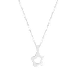 Minimalist S925 sterling silver irregular hollow star pendant necklace for women