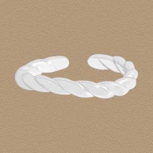 S925 Sterling Silver Twisted Rope Open Ring For Women Minimalist Adjustable Plain Band Finger Ring Korean Style Jewelry