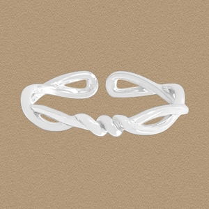 Minimalist 925 Sterling Silver Twisted Cross Hollow Open Ring For Women Adjustable Fine Jewelry Electroplated Silver Color Finger Ring