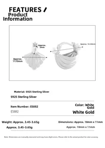 Detailed specs of S925 silver shell earrings with pearls including weight and dimensions