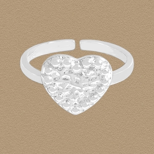 Minimalist 925 Sterling Silver Heart Open Ring For Women Lava Texture Adjustable Finger Ring Aesthetic Fashion Jewelry Gift