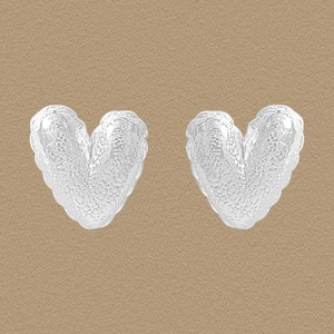 Boucles d'Oreilles Clous Cœur en Argent Sterling S925 pour Femmes Texture Martelée Minimaliste Bijoux Cadeau