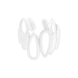 Irregular layered water drop open ring in S925 sterling silver for women